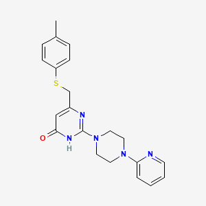 molecular formula C21H23N5OS B3729808 6-{[(4-methylphenyl)thio]methyl}-2-[4-(2-pyridinyl)-1-piperazinyl]-4(3H)-pyrimidinone 