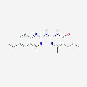 molecular formula C19H23N5O B3729811 2-[(6-ethyl-4-methyl-2-quinazolinyl)amino]-6-methyl-5-propyl-4(3H)-pyrimidinone 