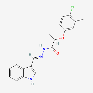 molecular formula C19H18ClN3O2 B3729824 2-(4-chloro-3-methylphenoxy)-N'-(1H-indol-3-ylmethylene)propanohydrazide 
