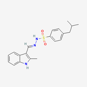 molecular formula C20H23N3O2S B3729825 4-isobutyl-N'-[(2-methyl-1H-indol-3-yl)methylene]benzenesulfonohydrazide 