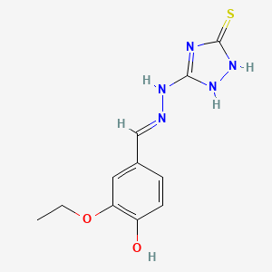 molecular formula C11H13N5O2S B3729844 3-ethoxy-4-hydroxybenzaldehyde (5-thioxo-4,5-dihydro-1H-1,2,4-triazol-3-yl)hydrazone 