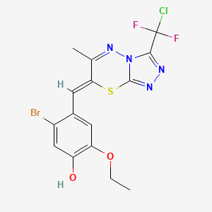 molecular formula C15H12BrClF2N4O2S B3729850 5-bromo-4-({3-[chloro(difluoro)methyl]-6-methyl-7H-[1,2,4]triazolo[3,4-b][1,3,4]thiadiazin-7-ylidene}methyl)-2-ethoxyphenol 