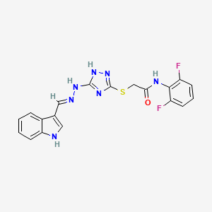 molecular formula C19H15F2N7OS B3729853 N-(2,6-difluorophenyl)-2-({5-[2-(1H-indol-3-ylmethylene)hydrazino]-4H-1,2,4-triazol-3-yl}thio)acetamide 