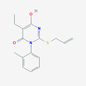 molecular formula C16H18N2O2S B3729887 2-(allylthio)-5-ethyl-6-hydroxy-3-(2-methylphenyl)-4(3H)-pyrimidinone 