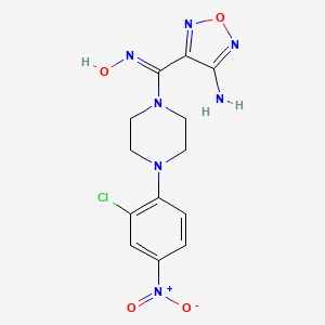molecular formula C13H14ClN7O4 B3729916 4-[[4-(2-chloro-4-nitrophenyl)-1-piperazinyl](hydroxyimino)methyl]-1,2,5-oxadiazol-3-amine 