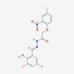 molecular formula C16H13I2N3O5 B3729918 N'-(2-hydroxy-3,5-diiodobenzylidene)-2-(4-methyl-2-nitrophenoxy)acetohydrazide 