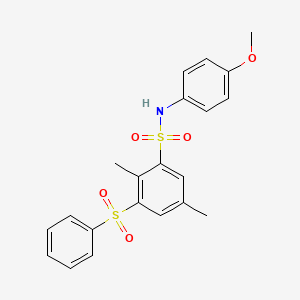 molecular formula C21H21NO5S2 B3729921 N-(4-methoxyphenyl)-2,5-dimethyl-3-(phenylsulfonyl)benzenesulfonamide 