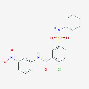 molecular formula C19H20ClN3O5S B3729935 2-chloro-5-[(cyclohexylamino)sulfonyl]-N-(3-nitrophenyl)benzamide 