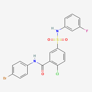 molecular formula C19H13BrClFN2O3S B3729943 N-(4-bromophenyl)-2-chloro-5-{[(3-fluorophenyl)amino]sulfonyl}benzamide 