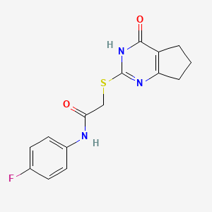 molecular formula C15H14FN3O2S B3729957 N-(4-fluorophenyl)-2-[(4-oxo-4,5,6,7-tetrahydro-3H-cyclopenta[d]pyrimidin-2-yl)thio]acetamide 