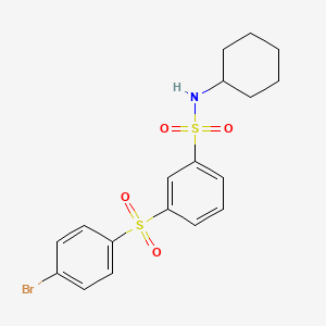 molecular formula C18H20BrNO4S2 B3729958 3-[(4-bromophenyl)sulfonyl]-N-cyclohexylbenzenesulfonamide 