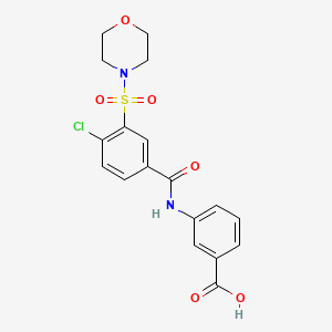 molecular formula C18H17ClN2O6S B3729965 3-{[4-chloro-3-(4-morpholinylsulfonyl)benzoyl]amino}benzoic acid 