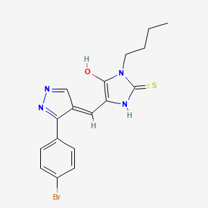 molecular formula C17H17BrN4OS B3729972 5-{[3-(4-bromophenyl)-1H-pyrazol-4-yl]methylene}-3-butyl-2-thioxo-4-imidazolidinone 