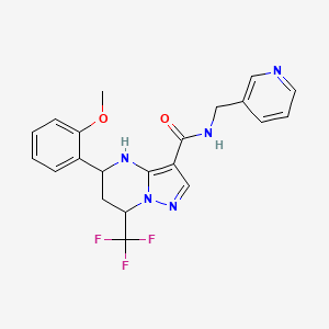 molecular formula C21H20F3N5O2 B3729982 5-(2-methoxyphenyl)-N-(3-pyridinylmethyl)-7-(trifluoromethyl)-4,5,6,7-tetrahydropyrazolo[1,5-a]pyrimidine-3-carboxamide 