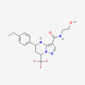 molecular formula C19H23F3N4O2 B3729993 5-(4-ethylphenyl)-N-(2-methoxyethyl)-7-(trifluoromethyl)-4,5,6,7-tetrahydropyrazolo[1,5-a]pyrimidine-3-carboxamide 