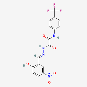 molecular formula C16H11F3N4O5 B3730000 2-[2-(2-hydroxy-5-nitrobenzylidene)hydrazino]-2-oxo-N-[4-(trifluoromethyl)phenyl]acetamide 