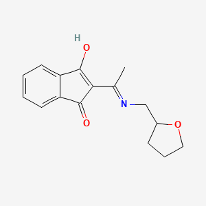 molecular formula C16H17NO3 B3730021 2-{1-[(tetrahydro-2-furanylmethyl)amino]ethylidene}-1H-indene-1,3(2H)-dione 