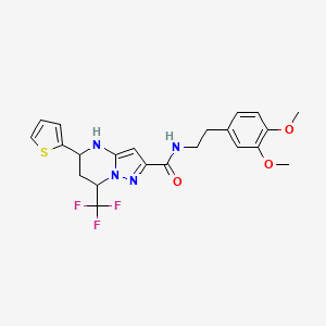 molecular formula C22H23F3N4O3S B3730032 N-[2-(3,4-dimethoxyphenyl)ethyl]-5-(2-thienyl)-7-(trifluoromethyl)-4,5,6,7-tetrahydropyrazolo[1,5-a]pyrimidine-2-carboxamide 