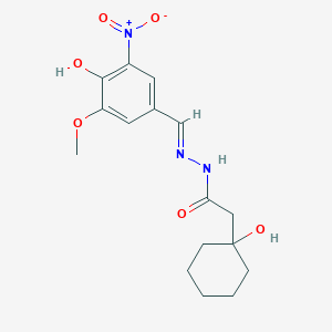 molecular formula C16H21N3O6 B3730052 2-(1-hydroxycyclohexyl)-N'-(4-hydroxy-3-methoxy-5-nitrobenzylidene)acetohydrazide 