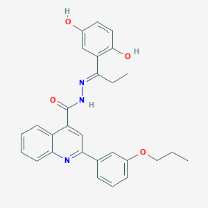 molecular formula C28H27N3O4 B3730094 N'-[1-(2,5-dihydroxyphenyl)propylidene]-2-(3-propoxyphenyl)-4-quinolinecarbohydrazide 
