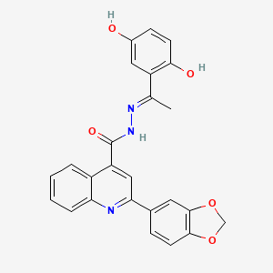 molecular formula C25H19N3O5 B3730102 2-(1,3-benzodioxol-5-yl)-N'-[1-(2,5-dihydroxyphenyl)ethylidene]-4-quinolinecarbohydrazide 