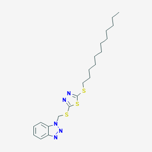 molecular formula C21H31N5S3 B373011 1-({[5-(dodecylsulfanyl)-1,3,4-thiadiazol-2-yl]sulfanyl}methyl)-1H-1,2,3-benzotriazole CAS No. 130186-61-7