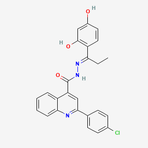 molecular formula C25H20ClN3O3 B3730112 2-(4-chlorophenyl)-N'-[1-(2,4-dihydroxyphenyl)propylidene]-4-quinolinecarbohydrazide 