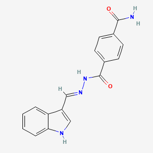 molecular formula C17H14N4O2 B3730120 4-{[2-(1H-indol-3-ylmethylene)hydrazino]carbonyl}benzamide 