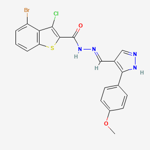 4-bromo-3-chloro-N'-{[3-(4-methoxyphenyl)-1H-pyrazol-4-yl]methylene}-1-benzothiophene-2-carbohydrazide