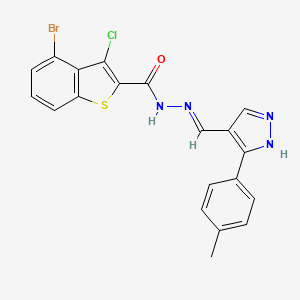 molecular formula C20H14BrClN4OS B3730172 4-bromo-3-chloro-N'-{[3-(4-methylphenyl)-1H-pyrazol-4-yl]methylene}-1-benzothiophene-2-carbohydrazide 