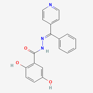 molecular formula C19H15N3O3 B3730185 2,5-dihydroxy-N'-[phenyl(4-pyridinyl)methylene]benzohydrazide 