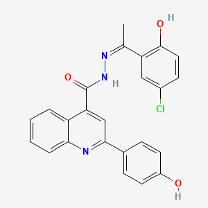 molecular formula C24H18ClN3O3 B3730189 N'-[1-(5-chloro-2-hydroxyphenyl)ethylidene]-2-(4-hydroxyphenyl)-4-quinolinecarbohydrazide 