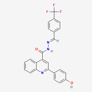 molecular formula C24H16F3N3O2 B3730194 2-(4-hydroxyphenyl)-N'-[4-(trifluoromethyl)benzylidene]-4-quinolinecarbohydrazide 