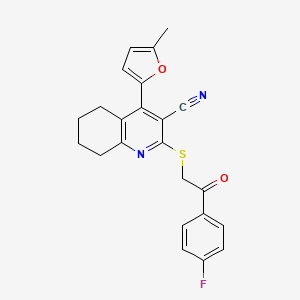 molecular formula C23H19FN2O2S B3730211 2-{[2-(4-fluorophenyl)-2-oxoethyl]thio}-4-(5-methyl-2-furyl)-5,6,7,8-tetrahydro-3-quinolinecarbonitrile 