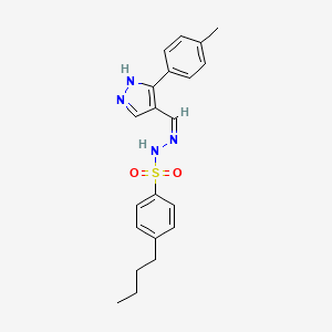 molecular formula C21H24N4O2S B3730218 4-butyl-N'-{[3-(4-methylphenyl)-1H-pyrazol-4-yl]methylene}benzenesulfonohydrazide 