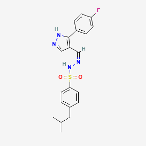 molecular formula C20H21FN4O2S B3730232 N'-{[3-(4-fluorophenyl)-1H-pyrazol-4-yl]methylene}-4-isobutylbenzenesulfonohydrazide 