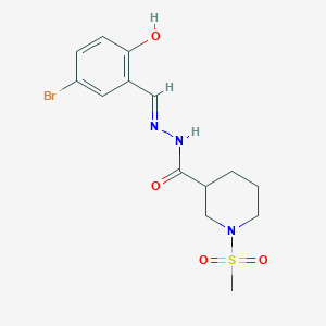 molecular formula C14H18BrN3O4S B3730238 N'-(5-bromo-2-hydroxybenzylidene)-1-(methylsulfonyl)-3-piperidinecarbohydrazide 