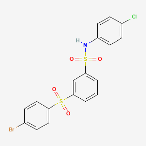 molecular formula C18H13BrClNO4S2 B3730246 3-[(4-bromophenyl)sulfonyl]-N-(4-chlorophenyl)benzenesulfonamide 