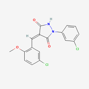 4-(5-chloro-2-methoxybenzylidene)-1-(3-chlorophenyl)-3,5-pyrazolidinedione