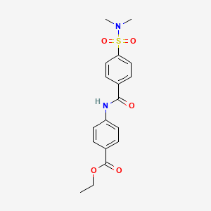 molecular formula C18H20N2O5S B3730262 ethyl 4-({4-[(dimethylamino)sulfonyl]benzoyl}amino)benzoate CAS No. 5921-66-4