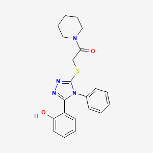 2-(5-{[2-oxo-2-(1-piperidinyl)ethyl]thio}-4-phenyl-4H-1,2,4-triazol-3-yl)phenol