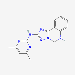 molecular formula C15H15N7 B3730274 N-(4,6-dimethyl-2-pyrimidinyl)-5,6-dihydro[1,2,4]triazolo[1,5-c]quinazolin-2-amine 