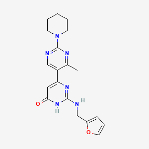 molecular formula C19H22N6O2 B3730283 2-[(2-furylmethyl)amino]-4'-methyl-2'-(1-piperidinyl)-4,5'-bipyrimidin-6(1H)-one 