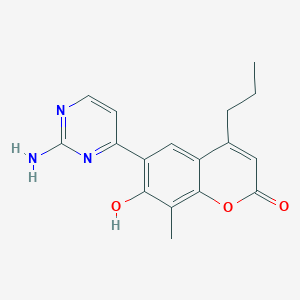 molecular formula C17H17N3O3 B3730290 6-(2-amino-4-pyrimidinyl)-7-hydroxy-8-methyl-4-propyl-2H-chromen-2-one 
