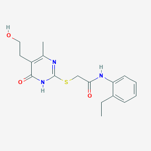 molecular formula C17H21N3O3S B3730325 N-(2-ethylphenyl)-2-{[5-(2-hydroxyethyl)-4-methyl-6-oxo-1,6-dihydro-2-pyrimidinyl]thio}acetamide 