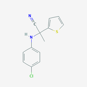 molecular formula C13H11ClN2S B373033 2-(4-Chloroanilino)-2-thien-2-ylpropanenitrile 