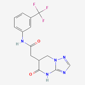 molecular formula C14H12F3N5O2 B3730356 2-(5-oxo-4,5,6,7-tetrahydro[1,2,4]triazolo[1,5-a]pyrimidin-6-yl)-N-[3-(trifluoromethyl)phenyl]acetamide 