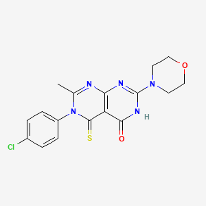 3-(4-chlorophenyl)-5-hydroxy-2-methyl-7-(4-morpholinyl)pyrimido[4,5-d]pyrimidine-4(3H)-thione