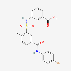 molecular formula C21H17BrN2O5S B3730415 3-{[(5-{[(4-bromophenyl)amino]carbonyl}-2-methylphenyl)sulfonyl]amino}benzoic acid 