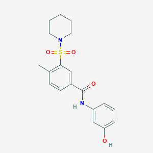 N-(3-hydroxyphenyl)-4-methyl-3-(1-piperidinylsulfonyl)benzamide